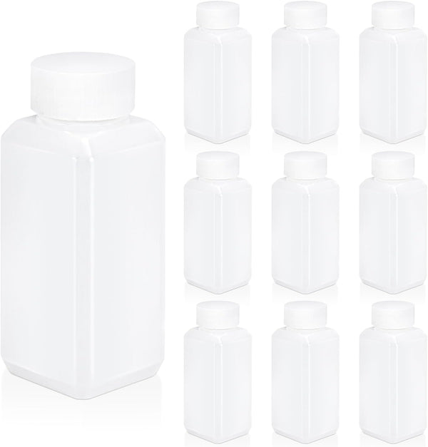 Plastic Container Lab Chemical Reagent Bottles 4oz Wide Mouth Liquid Solid Storage Bottles Sample Storage Container Sealing Bottle with Anti-theft Cap for Food Stores (Translucent, 4oz) by UMETASS