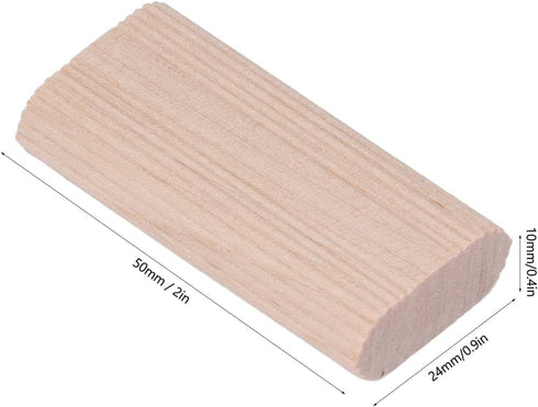 50Pcs Beech Wood Stopper Insertion Dowel Block, 10x24x50MM for Woodworking Furniture Splicing Tool