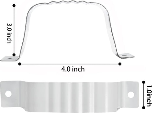 Downspout Adapter Gutter Strap 3x4 Leader Strap 6pcs (White)