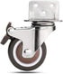 MuchoWow Set 4, yuzhiyu Swivel Plate TPE Caster with Brake of Low Profile L-Bracket Caster, Silent Caster Wheels