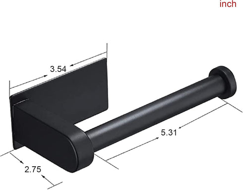 YIGII Self Adhesive Toilet Paper Holder, Black SUS 304 Stainless Steel Stick on Wall for Bathroom & Kitchen