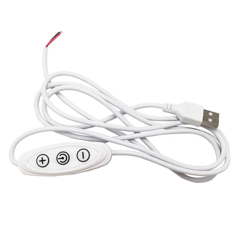 Vrabocry Dimmer 9-Speed Dimming 5V USB Switch with ON/Off Switch to Stripped Ends USB Switch Power Cable for LED Strips