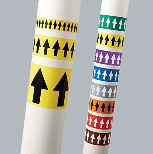 INCOM Manufacturing Directional Pipe Flow Arrow Adhesive Tape, Yellow/Black, 1 inch x 108 ft