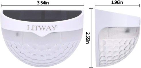 KBP Solar Fence Lights, Waterproof Outdoor Decorative Garden Lights for Patio, Yard, Stairway, White