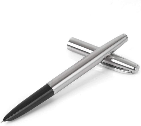 Gullor 5 PCS Classic Stainless Steel EF Nib Fountain Pens Set with Ink Converters