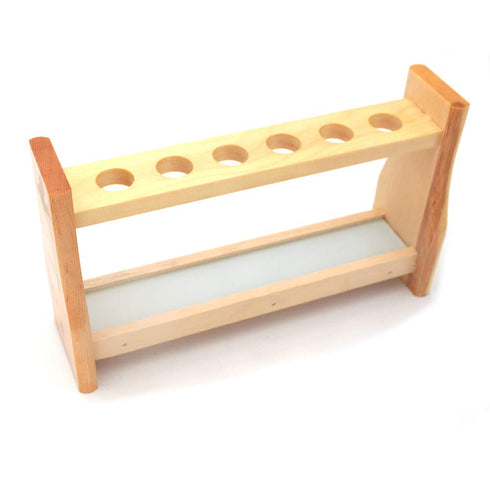 Chiloskit Wooden Test Tube Rack Holder, 0.7" (18mm) Holes for API 10ml 25ml Test Tubes Lab Tube Racks Pen Holder (10ml,