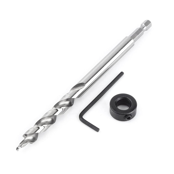 3/8 Inch Pocket Hole Drill Bit with 1/4 inch Hex Shank for Manual Pocket Hole Jig System