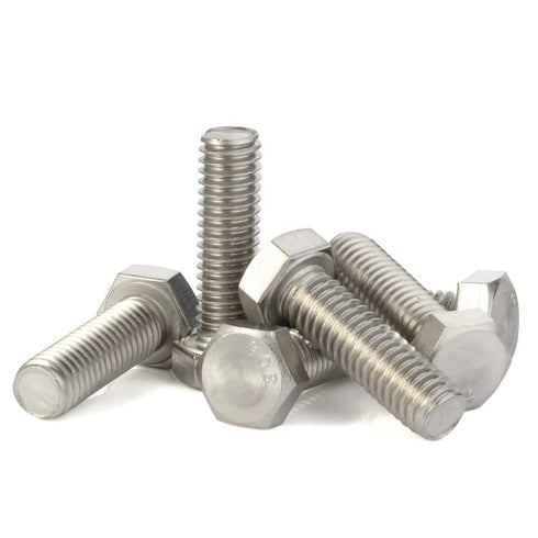 1/2-13 x 2-1/2" Hex Head Screw Bolt - Fully Threaded, Stainless Steel 18-8 (304), Quantity 4