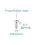 #6 x 1/2" Wood Screws, 100PCS Truss Head Phillips Self Tapping Screws, 18/8 Stainless Steel by IMSCREWS