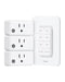 Remote Control Outlet Wireless Wall Mounted Light Switch, 3 Independent Control Outlets,