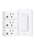 Remote Control Outlet Wireless Wall Mounted Light Switch, 3 Independent Control Outlets,