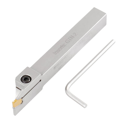 Accusize Industrial Tools 1/2'' Shank Heavy Duty Indexable Grooving/Cut-Off Holder, Nickel Plated with Carbide Insert
