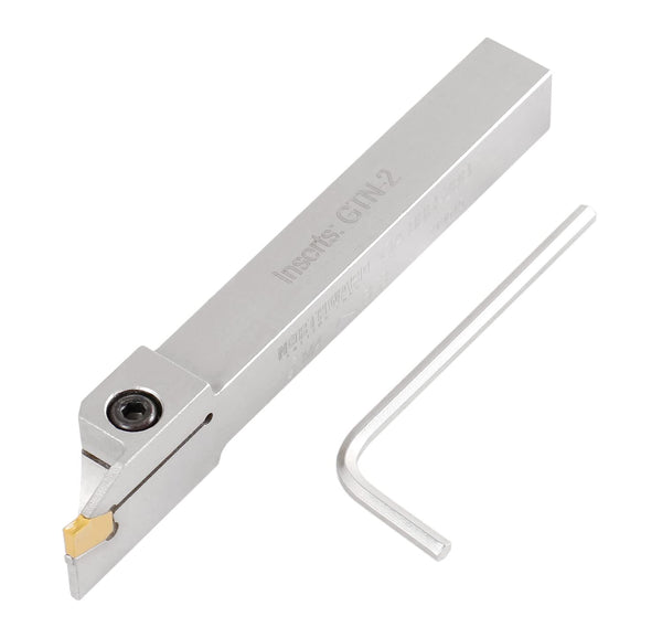 Accusize Industrial Tools 1/2'' Shank Heavy Duty Indexable Grooving/Cut-Off Holder, Nickel Plated with Carbide Insert