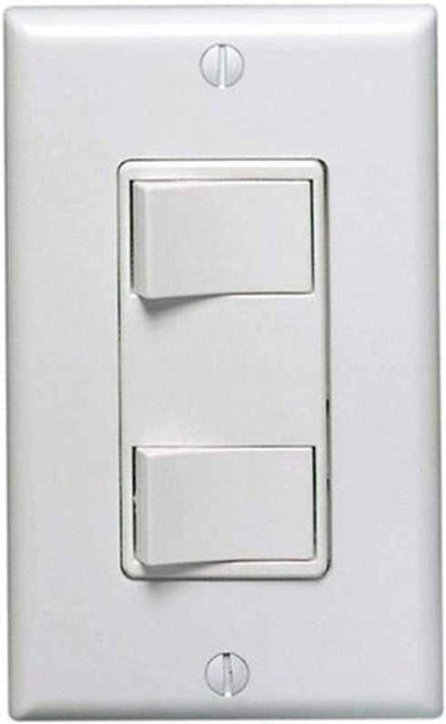 Leviton 1754-W Decora Dual Rocker Combination Switch, White by Leviton