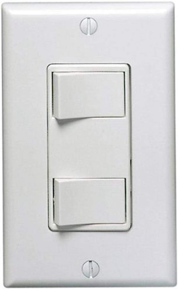 Leviton 1754-W Decora Dual Rocker Combination Switch, White by Leviton