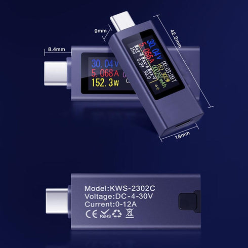diymore USB C Power Meter Testers, Digital Multimeter, Voltage Current Tester USB Battery Checker