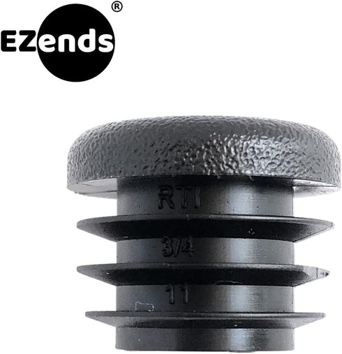 Premium Grade 3/4 Inch Round Plastic Plug / 20 Pack / Black End Caps / Durable Chair Glide Inserts for Legs