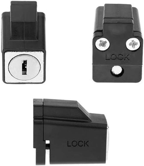 2 Pack Sliding Window Stopper Lock with 2 Keys - Aluminum Alloy Frame Locking Tool for Home Office Safety, Requires