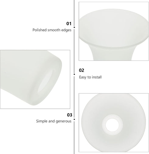 Homoyoyo Frosted Glass Lamp Cover Decorative Lampshade for Wall and Hanging Lights Transparent Bell-Shaped Light Shell