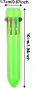 HESTYA 12 Pcs Multicolor Ballpoint Pen - 10-in-1 Christmas Shuttle Pens, 0.5 mm Retractable Neon Pens