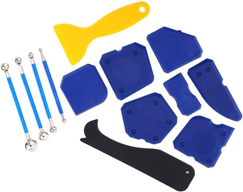 16PCS Silicone Caulk Tools Kit - Spreader, Scraper, Remover, Glass Glue Finishing Applicator for Molding, Gluing