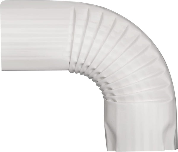 Downspout Gutter Elbows 2x3-90 Degree, Low Gloss White, 90 Degree Gutter Elbow for Roofing