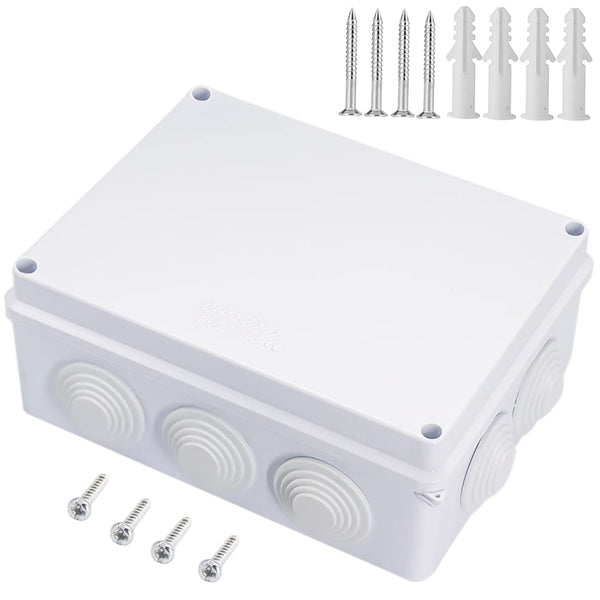 Zulkit Junction Box, ABS Plastic Waterproof IP65, Universal Electrical Project Enclosure, White 7.9 x 6.1 x 3.1 inch