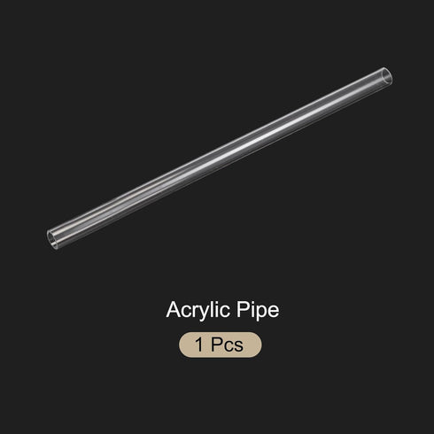 12" Clear Plastic Rigid Pipe Acrylic Tube 12mm x 15mm (1/2" x 0.6") Polycarbonate Tubing for Plumbing, DIY, Aquarium