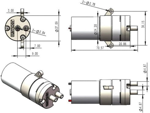 Micro Vacuum Pump, 12V Air-Liquid Diaphragm Pump, Kamoer EDLP600 Mini Water Pump with High Flow Rate