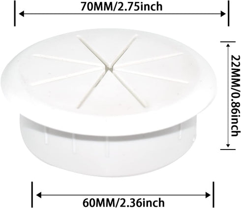 Aifeier ET 2-3/8 Inch Flexible Desk Grommets, Wire Cord Hole Cover for Desktop Equipment Management