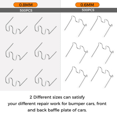 Mtsooning 1000 PCS Car Bumper Repair Pre Cut Wave Staples, Hot Staple Machine Plastic for Repair