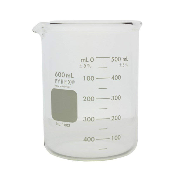 PYREX Heavy Duty Griffin 1003 Beaker, 600mL Double Scale Graduated