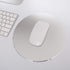 Metal Aluminum Mouse Pad, Round Thin Hard Mouse Mat with Leather Surface, Silver and Black for Precision Control