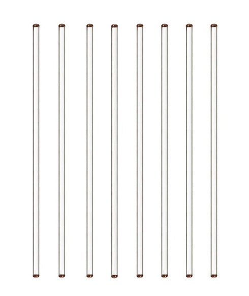Glass Stick 12" Length Stir Rod - 8pcs/pk with Both Ends Round