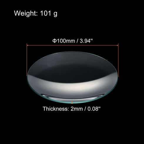 PATIKIL 100 mm Diameter Watch Glass, 3 Packs Beaker Cover Smooth Edges Chamfered Arc for Laboratory, Transparent