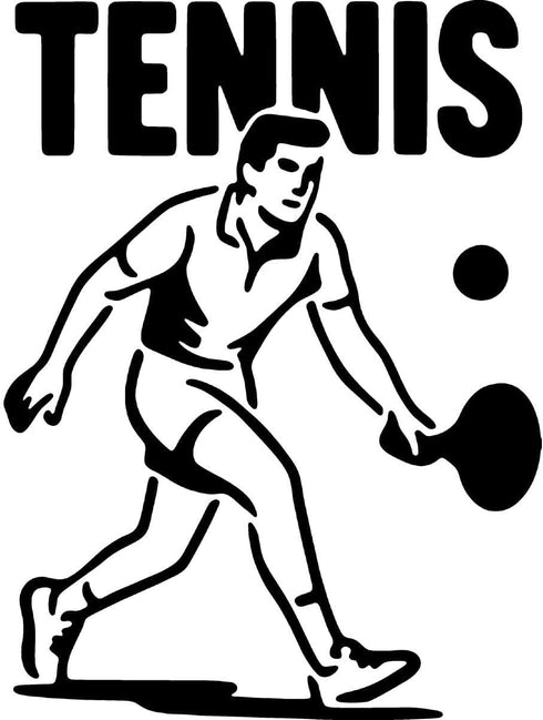 Azeeda 'Tennis Player Game' Reusable Stencil Durable Decorative Template for Painting and Spraying