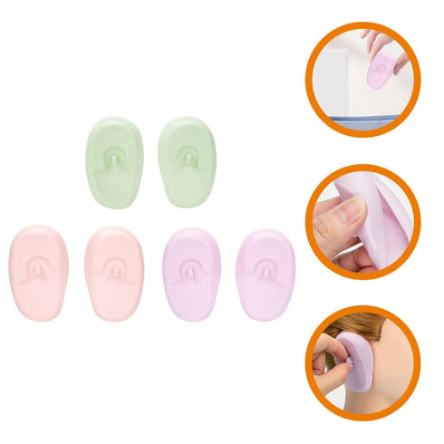 3 Healifty Pairs Silicone Ear Covers Hair Dye Earmuffs Ear Protectors for Hair Styling Salon Equipment