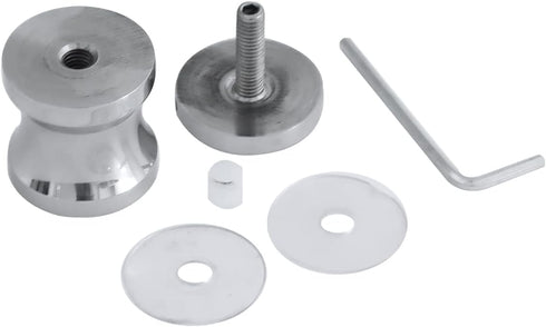 CKB Bathroom Shower Glass Round Single Sided Door Knob, Polished Steel with Solid 304 Stainless Steel Handle Pull