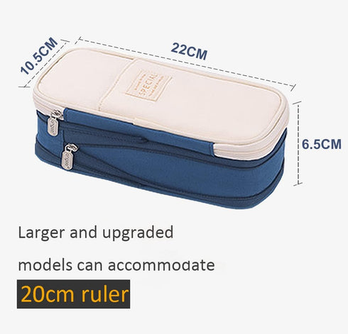 Big Capacity Pencil Pen Case, Large Storage Bag Pouch Holder Box Organizer for Office and Travel (Navy Blue)