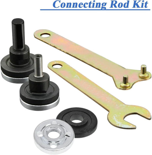 Mesee 6 in 1 Electric Drill Conversion Angle Grinder Adapter Kit, 6mm & 10mm Arbor Mandrel with Spanner