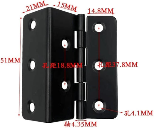 RMNBDN 2 Inch Hardware(51x15x1.0 One-Piece Eight Holes Triple Fold Hinge Iron Hinge for Cabinet Bedside Table Furniture