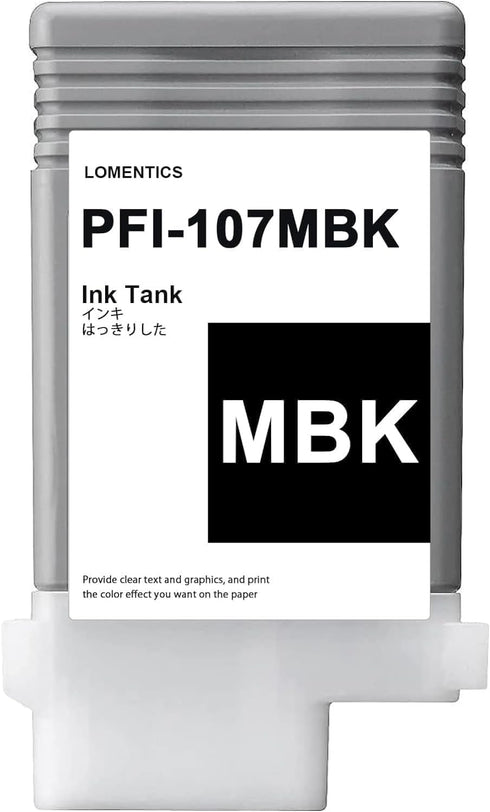 PFI-107 130ml Ink Tank (2-Pack, Matte Black), Lometic Compatible Replacement for iPF680/685/780/785 Printer