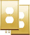 BRASS Duplex Gold Outlet Cover, Standard Size Polished Brass Metal Wall Plate