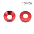 uxcell 10Pcs Aluminum Alloy Countersunk Washer for Screw Bolt, 0.47" x 0.2" x 0.13", Red
