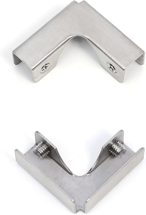 heyous 2PCS 6-8MM L-Shape Stainless Steel Glass Clamps Fish Tank Tile Reinforcement Corner Guard Glass Connector