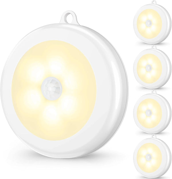 Mlambert 4 Pack Motion Sensor LED Night Light, Cordless Battery-Powered Stick-on Magnet