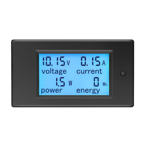 Amp Volt Watt Kwh Meter Tester: Digital 4 in 1 Ammeter Voltmeter Multimeter, 12V DC 6.5-100V 20A, LCD Display Monitor