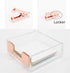 Clear Acrylic Rose Gold Self-Stick Note Cube Holders & Staple Removers Set - 3.5x3.3 Inch Memo Pad