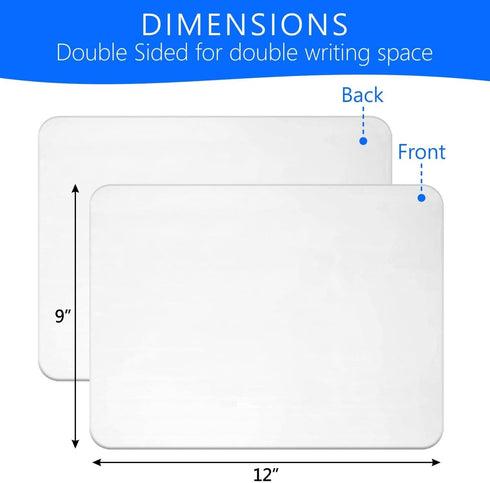 Small White Board, 9 x 12 Dry Erase Board, 2 White Board Dry Erase, Double Sided White Board, Lapboard, Small Dry Erase Board for Kids, Office and Classroom by Ultimate Stationery