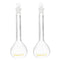 PATIKIL 100ml Volumetric Flask, 2Pcs Borosilicate Glass Graduated Measuring Flask for Lab Experiment